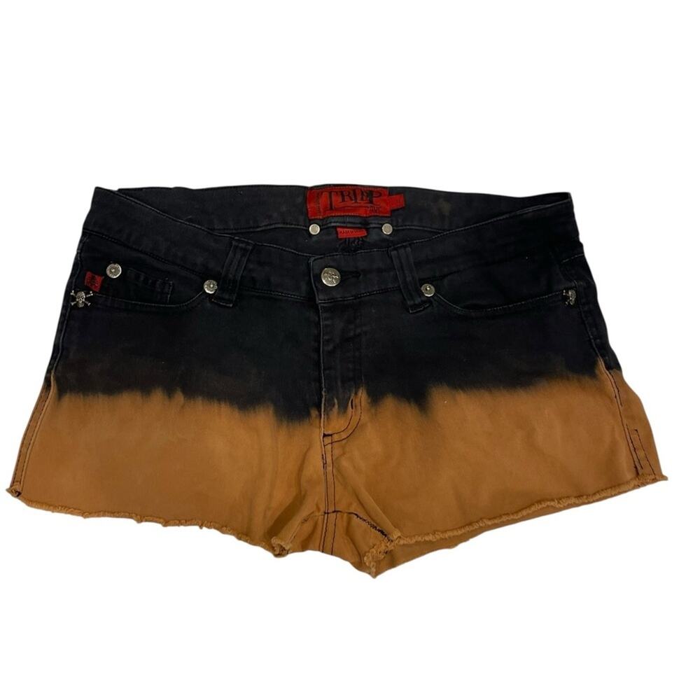 Tripp nyc Women's Black and Tan Ombre Shorts Size:11
